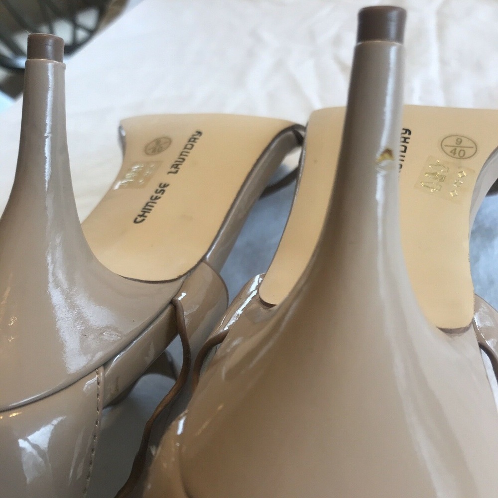 Chinese Laundry 9M Patent Leather Tan 3” Heel EUC - Picture 8 of 8
